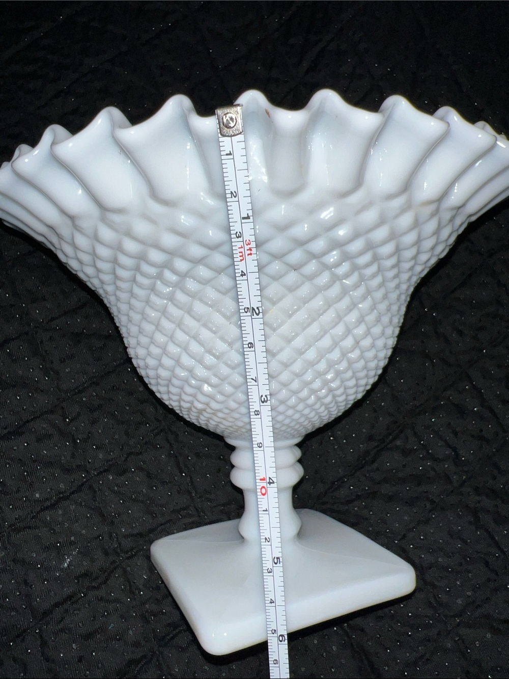 VTG Westmoreland English Hobnail Milk Glass Pedestal Compote Bowl 7.5"